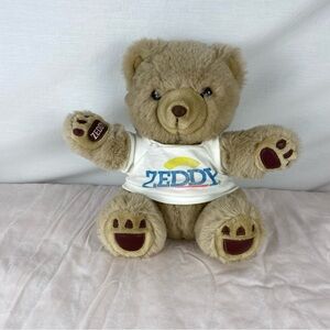 Vintage Zeddy Bear Plush 14” Teddy Bear Zellers Promo Korea Stuffed Animal